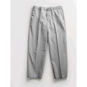 LL Bean Mens Size 36x30 Pants Khaki Tan Flat Front Natural Fit Cotton Stretch